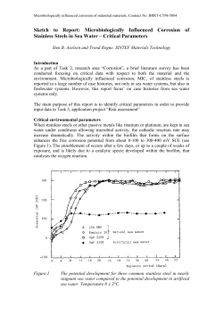Microbiologically Influenced Corrosion of Stainless Steels in Sea