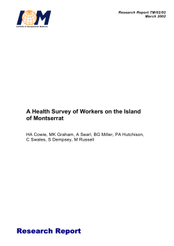 A Health Survey of Workers on the Island of Montserrat