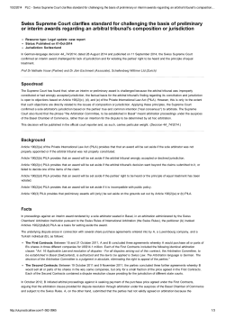 Swiss Supreme Court clarifies standard for challenging the basis of