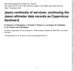 Jason continuity of services: continuing the Jason altimeter data