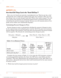 ActIvIty 17.1 How Much Did things cost in the &ldquo;Good