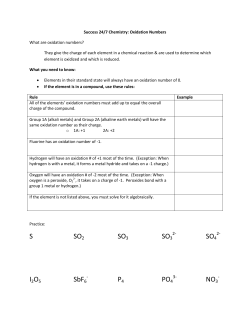 Oxidation Number Notes