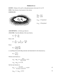 Page 1 PROBLEM 14.1 KNOWN: Mixture of O2 and N2 with partial