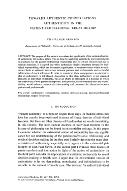 Towards authentic conversations. Authenticity in the patient