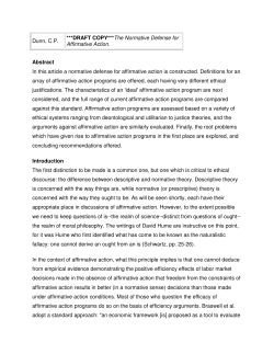 The Normative Defense for Affirmative Action