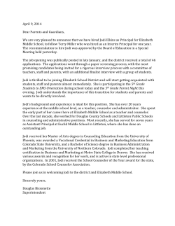Jodi Elkins Letter of Introduction
