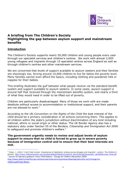 Highlighting the gap between asylum support and mainstream benefits