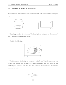 2.2 Volumes of Solids of Revolution