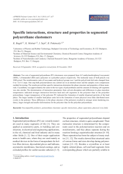 Specific interactions, structure and properties in segmented