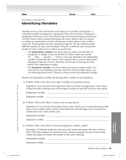 Identifying Variables