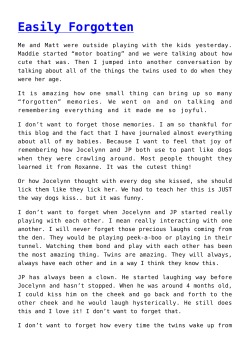 Easily Forgotten - The Multi