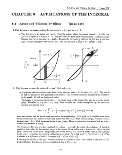 CHAPTER 8 APPLICATIONS OF THE INTEGRAL