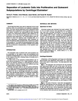 Separation of Leukemic Cells into Proliferative
