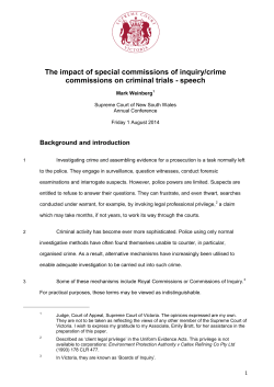 The impact of special commissions of inquiry/crime commissions on