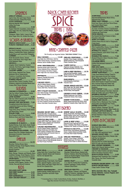 Menu - Spice Brick Oven Kitchen