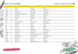 Speciale dagen kalender 2016