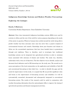 Indigenous Knowledge Systems and Modern Weather Forecasting