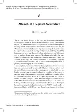 Attempts at a Regional Architecture