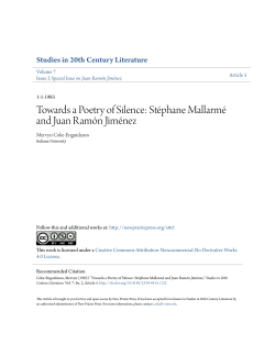 Towards a Poetry of Silence: St&eacute;phane