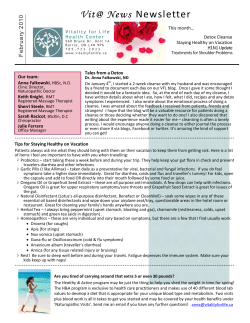 February 2010 - Vitality For Life Health Center