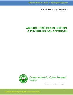 abiotic stresses in cotton - Central Institute for Cotton Research
