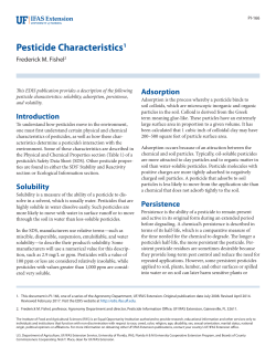 Pesticide Characteristics1 - EDIS