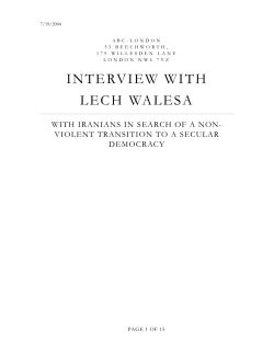 interview with lech walesa - Interview With President Lech Walesa