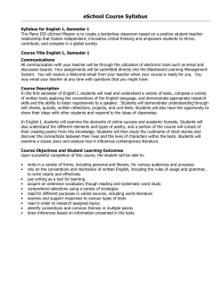 eSchool Course Syllabus