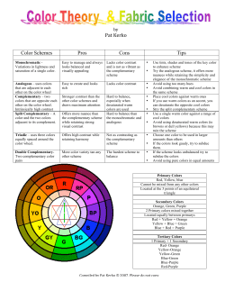 Color Theory Hand out - Asheville Quilt Guild