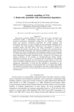 Atomistic modelling of TiAl I. Bond-order potentials