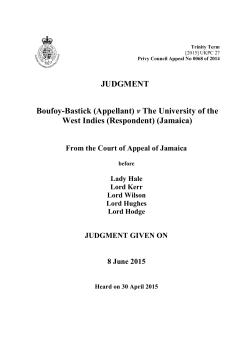 Boufoy-Bastick (Appellant) v The University of the West Indies