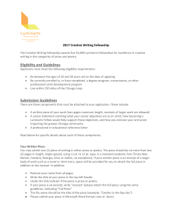 2017 Creative Writing Fellowship Guidelines