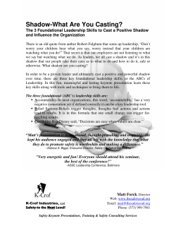 Shadow-What Are You Casting? The 3 Foundational