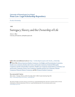 Surrogacy, Slavery, and the Ownership of Life
