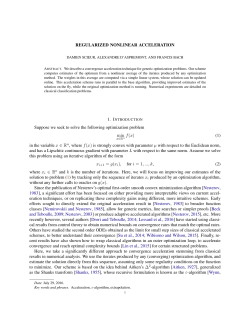 REGULARIZED NONLINEAR ACCELERATION Suppose we seek to