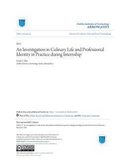 An Investigation in Culinary Life and Professional