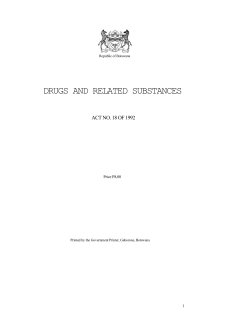 Drugs and Related Substances Act, 1992 (Drugs Act