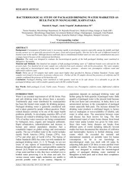 BACTERIOLOGICAL STUDY OF PACKAGED DRINKING WATER