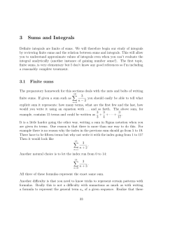 3 Sums and Integrals