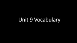 Unit 9 Vocabulary