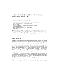 Brane Computation: Generating - Research Group on Natural