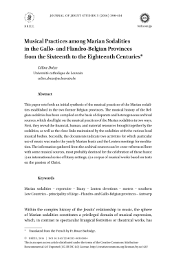 Musical Practices among Marian Sodalities in the Gallo