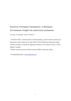Reactivity of Inorganic Nanoparticles in Biological