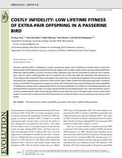 costly infidelity: low lifetime fitness of extra