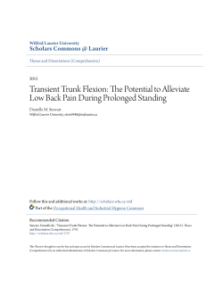 The Potential to Alleviate Low Back Pain During Prolonged Standing