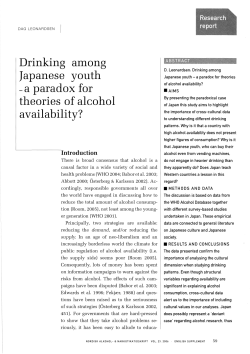 Drinking among Japanese youth -a paradox for theories of alcohol