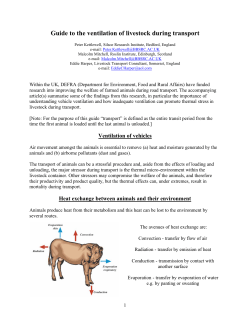 Guide to the Ventilation of Livestock During Transport