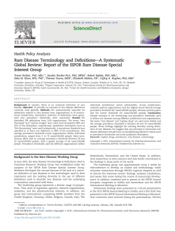 Rare Disease Terminology and Definitions&mdash;A Systematic