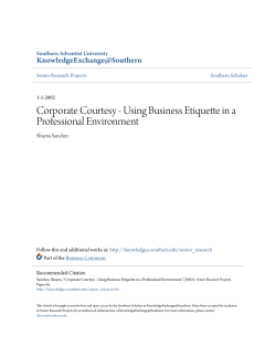 Corporate Courtesy - Using Business Etiquette in a Professional