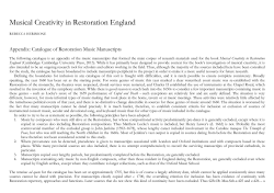 Musical Creativity in Restoration England